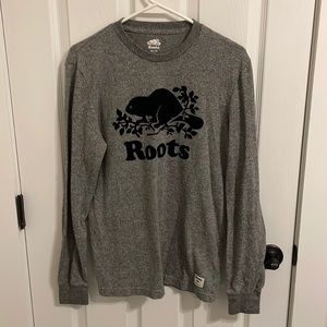 Men’s XS Salt & Pepper Style Cooper Beaver Long Sleeve T-Shirt from Roots